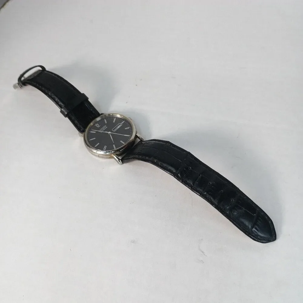 Citizen Eco-Drive Analog E101-S015570 Black Dial Original Leather Strap Watch